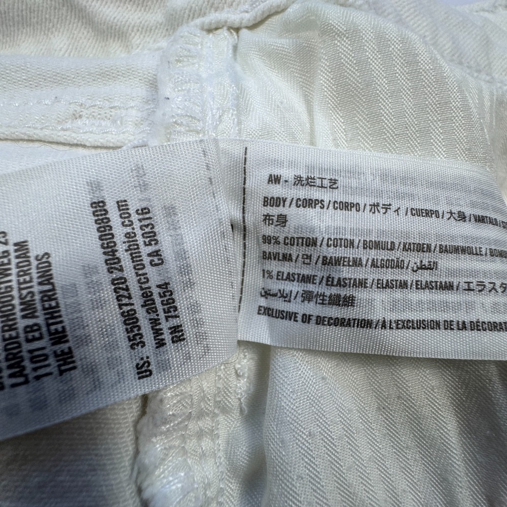Hollister‎ Ultra High Rise Vintage Straight Jeans 1S W25 L25 White Denim Ankle - Picture 9 of 12